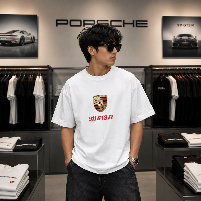 Porsche 911 GT3 R Oversized T-Shirt – White